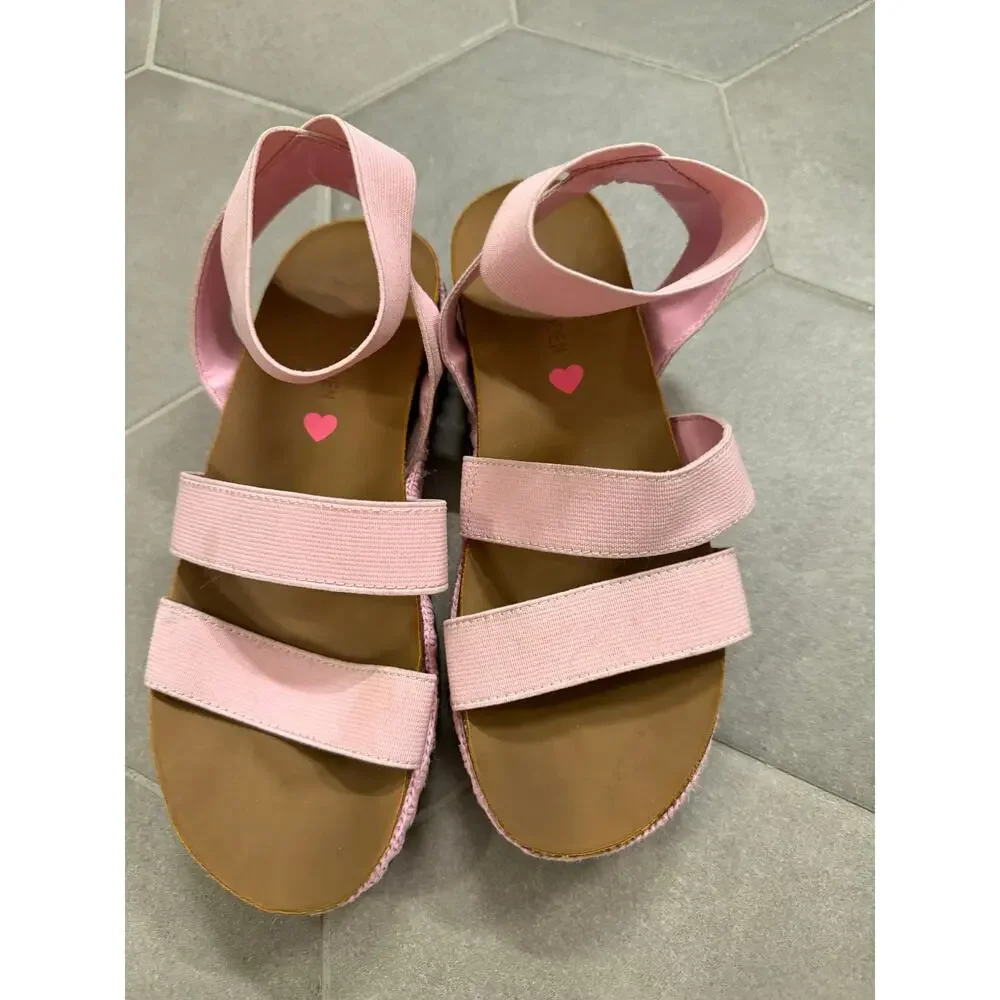 Girls Stylish Steve Madden Girls' Pink Platform Espadrille Sandals Size 2